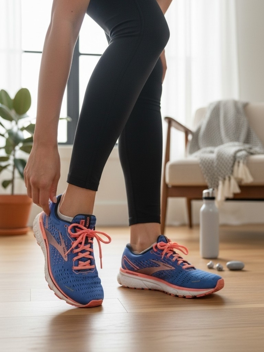Brooks Ghost 13women's Blue/Pink Lace Up Low Top Running & Jogging Sneakers